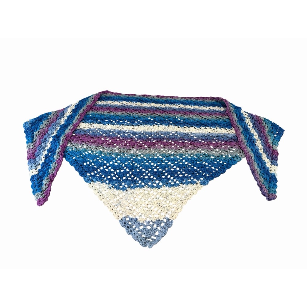 Handmade Crochet Shawl Wrap women or girls triangle HEARTS